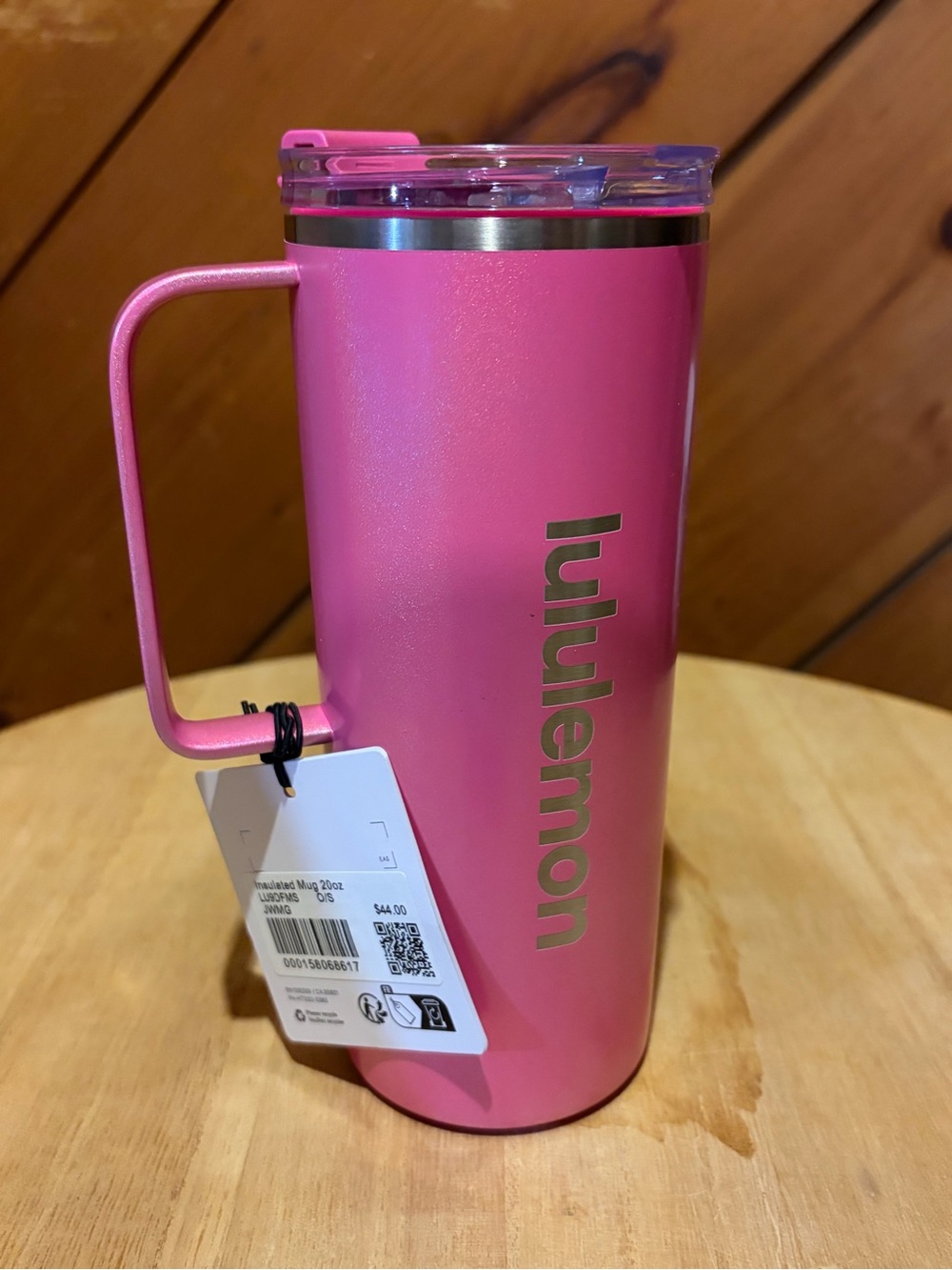 Lululemon Pink Insulated Travel Mug with Handle